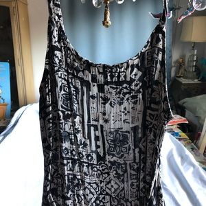 Black white long spaghetti strap dress